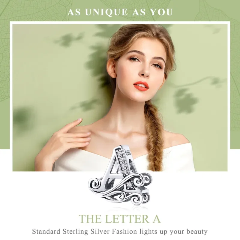 (image for) PANDORA Style Sparkling Pavé Flower Letter A Charm - BSC030-A - View 7
