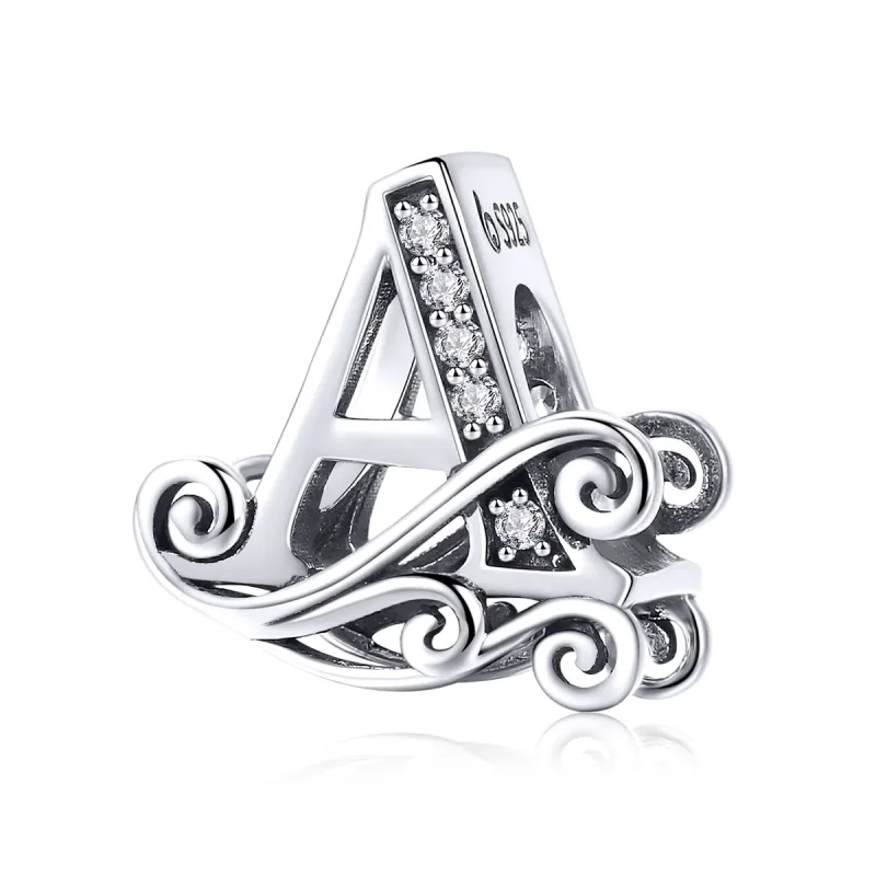 (image for) PANDORA Style Sparkling Pavé Flower Letter A Charm - BSC030-A - Product Image