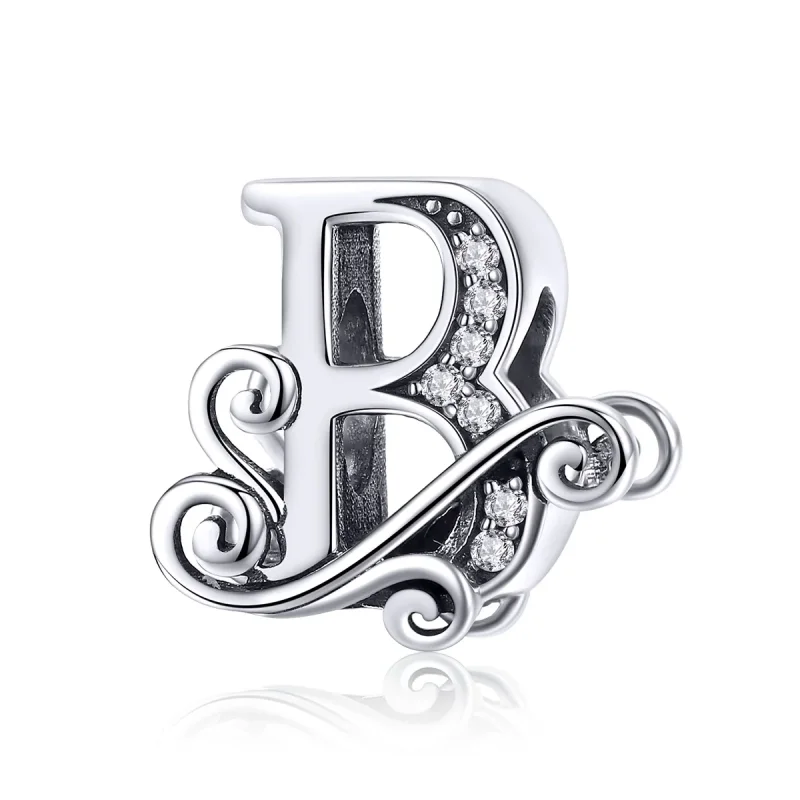 (image for) PANDORA Style Sparkling Pavé Flower Letter B Charm - BSC030-B - Product Image