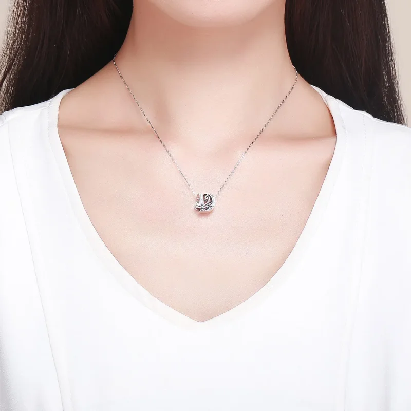 (image for) PANDORA Style Sparkling Pavé Flower Letter D Charm - BSC030-D - View 5