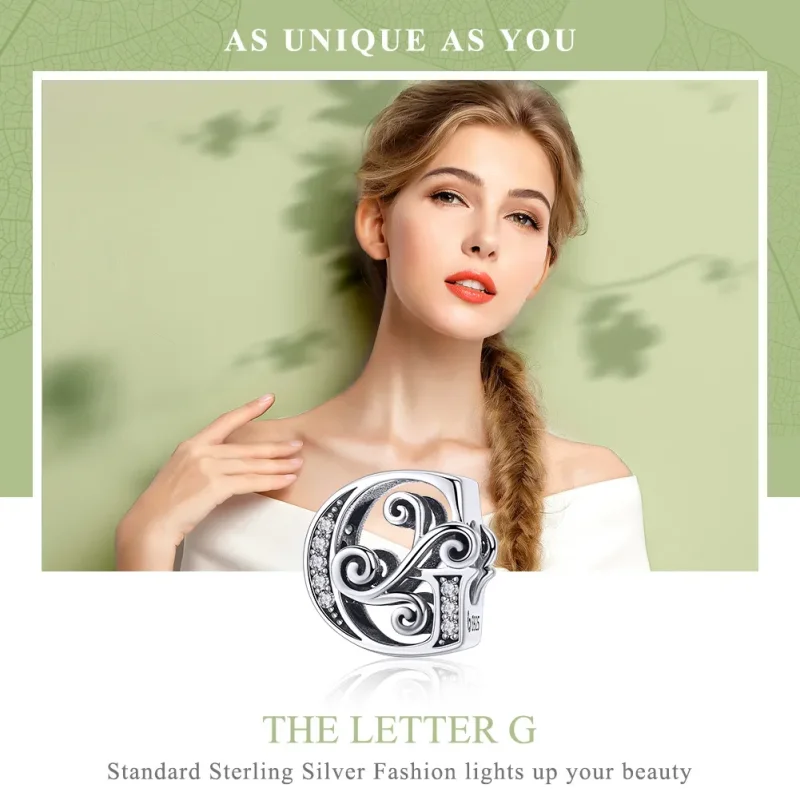(image for) PANDORA Style Sparkling Pavé Flower Letter G Charm - BSC030-G - View 7