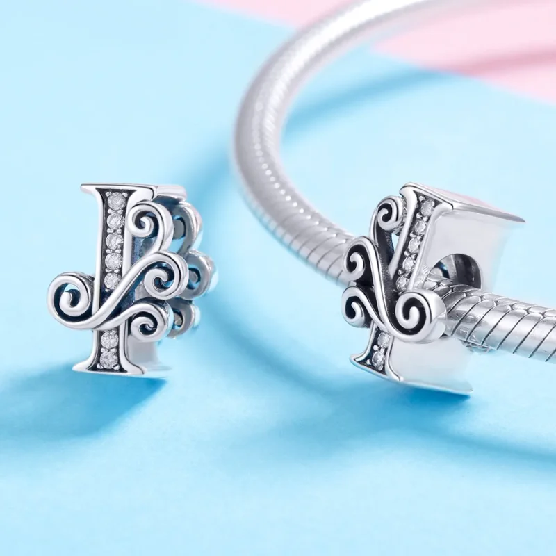 (image for) PANDORA Style Sparkling Pavé Flower Letter I Charm - BSC030-I - View 4