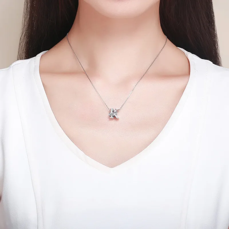 (image for) PANDORA Style Sparkling Pavé Flower Letter K Charm - BSC030-K - View 5