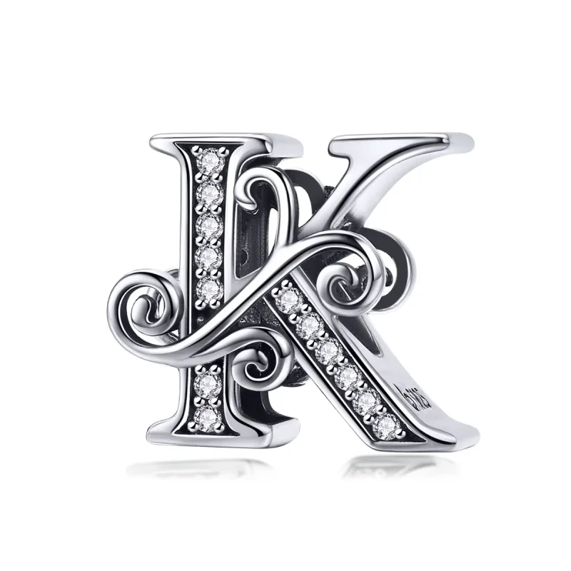 (image for) PANDORA Style Sparkling Pavé Flower Letter K Charm - BSC030-K - Product Image