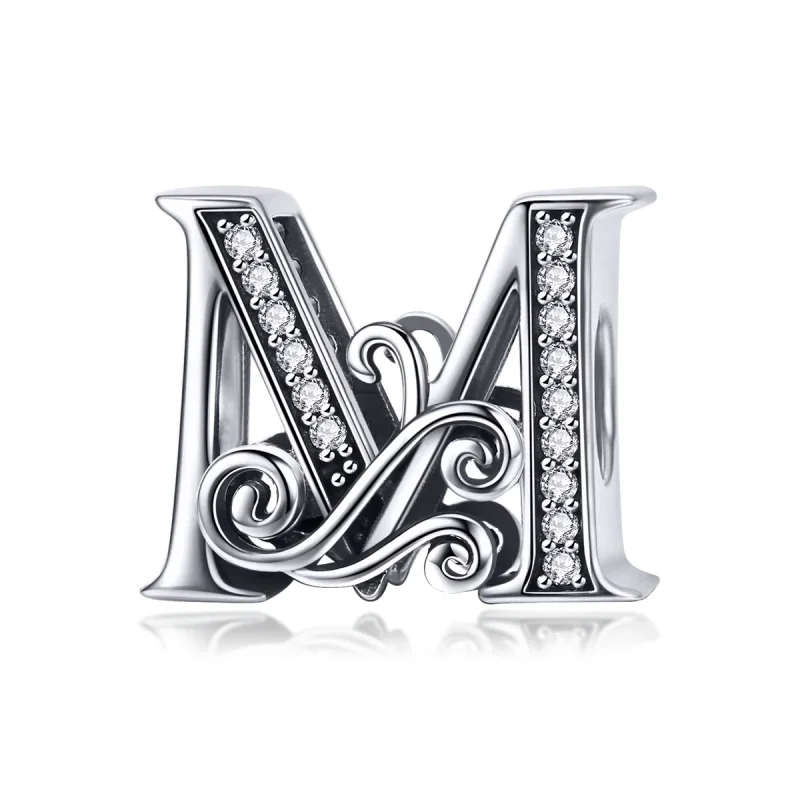 (image for) PANDORA Style Sparkling Pavé Flower Letter M Charm - BSC030-M - Product Image