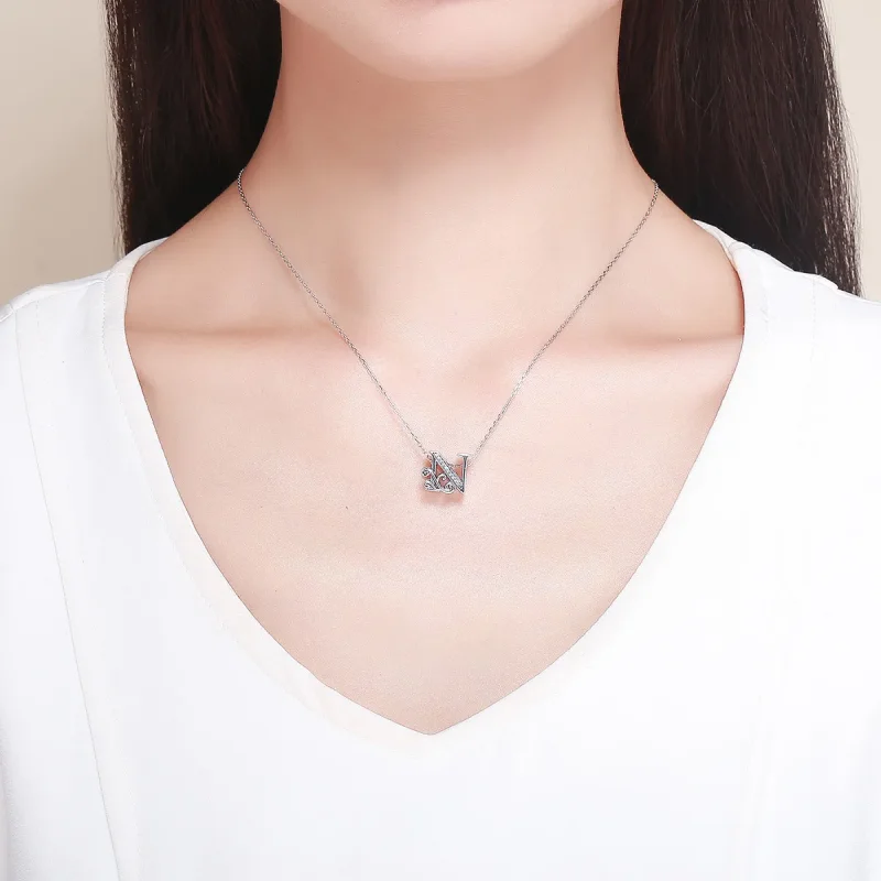 (image for) PANDORA Style Sparkling Pavé Flower Letter N Charm - BSC030-N - View 5