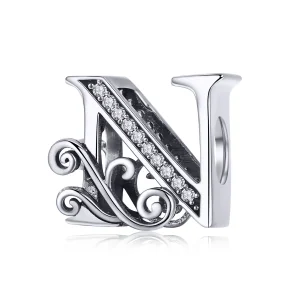 (image for) PANDORA Style Sparkling Pavé Flower Letter N Charm - BSC030-N