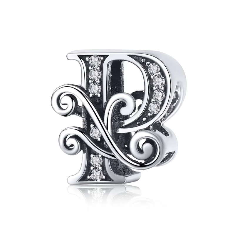 (image for) PANDORA Style Sparkling Pavé Flower Letter P Charm - BSC030-P - Product Image