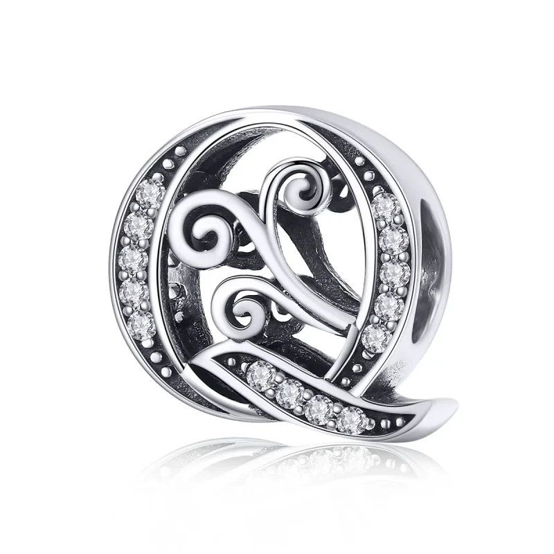 (image for) PANDORA Style Sparkling Pavé Flower Letter Q Charm - BSC030-Q - Product Image