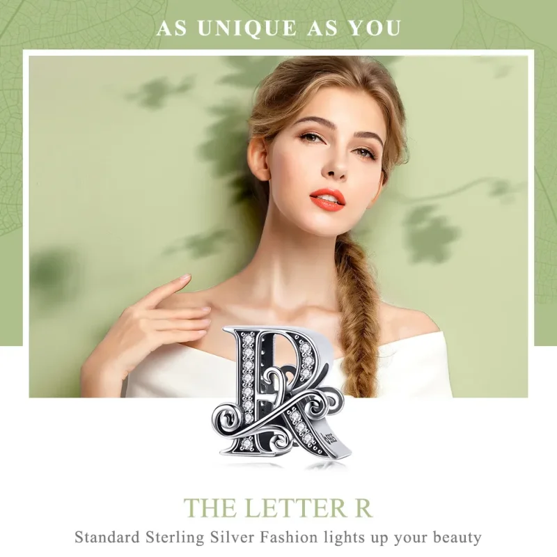 (image for) PANDORA Style Sparkling Pavé Flower Letter R Charm - BSC030-R - View 7