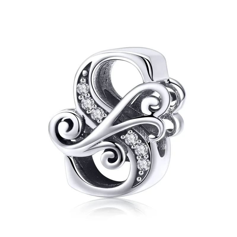 (image for) PANDORA Style Sparkling Pavé Flower Letter S Charm - BSC030-S - Product Image