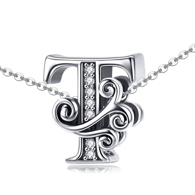 (image for) PANDORA Style Sparkling Pavé Flower Letter T Charm - BSC030-T - View 2