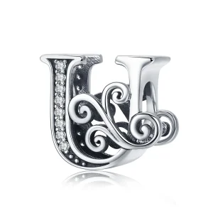 (image for) PANDORA Style Sparkling Pavé Flower Letter U Charm - BSC030-U