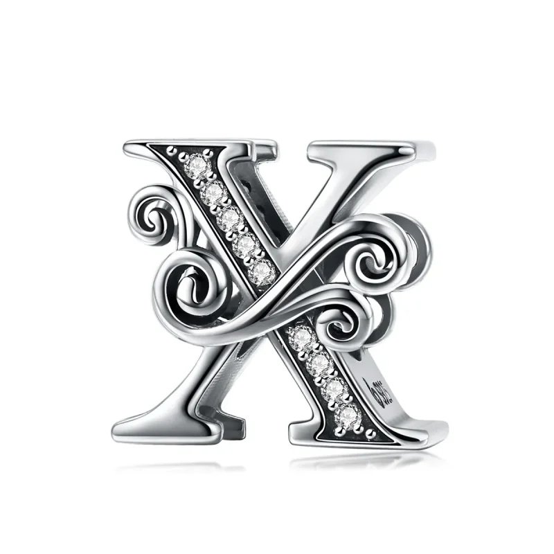 (image for) PANDORA Style Sparkling Pavé Flower Letter X Charm - BSC030-X - Product Image