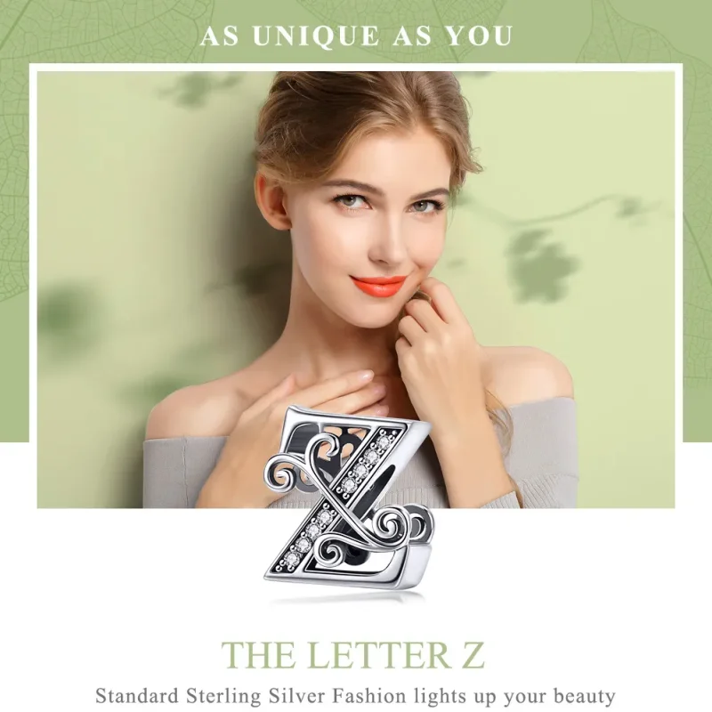 (image for) PANDORA Style Sparkling Pavé Flower Letter Z Charm - BSC030-Z - View 7