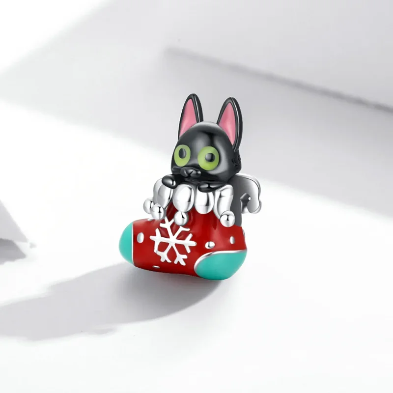(image for) PANDORA Style Christmas Stockings Kitten Charm - SCC2036 - View 2