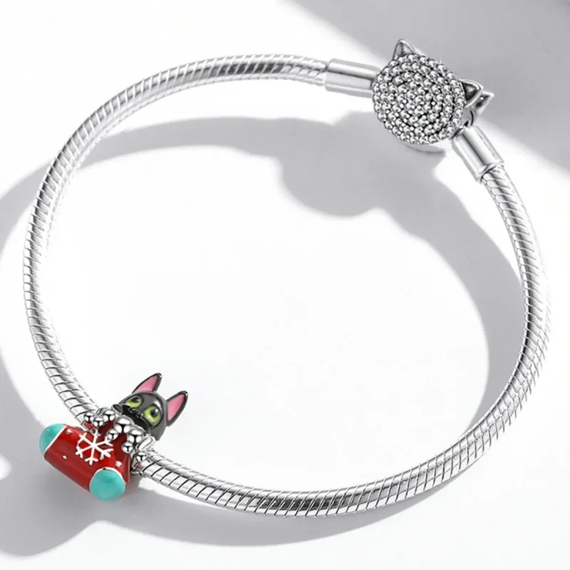 (image for) PANDORA Style Christmas Stockings Kitten Charm - SCC2036 - View 3
