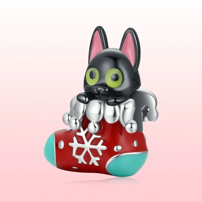 (image for) PANDORA Style Christmas Stockings Kitten Charm - SCC2036 - View 6