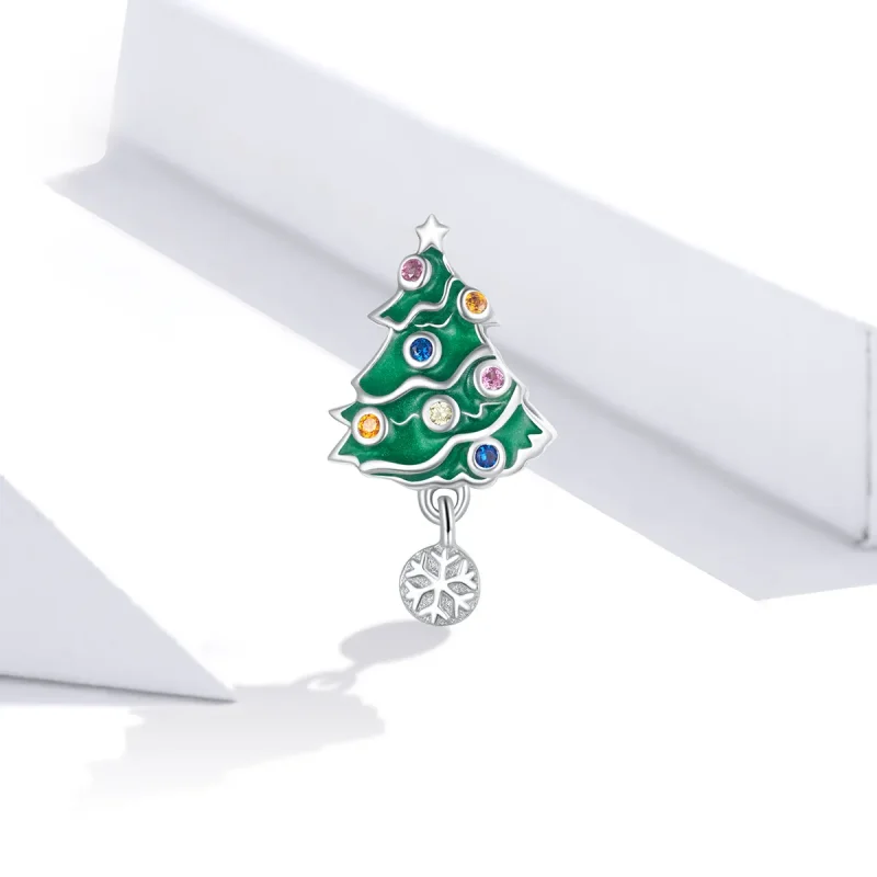 (image for) PANDORA Style Colorful Christmas Tree Charm - BSC374 - View 2