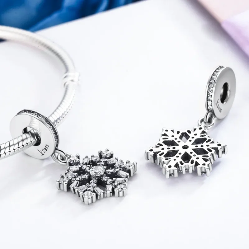 (image for) PANDORA Style Crystal Snowflakes Dangle Charm - SCC266 - View 4