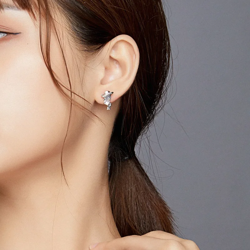 (image for) PANDORA Style Guitar Skull Man Stud Earrings - BSE420 - View 4