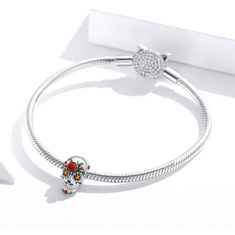 (image for) PANDORA Style Halloween Skull Charm - BSC326 - View 3