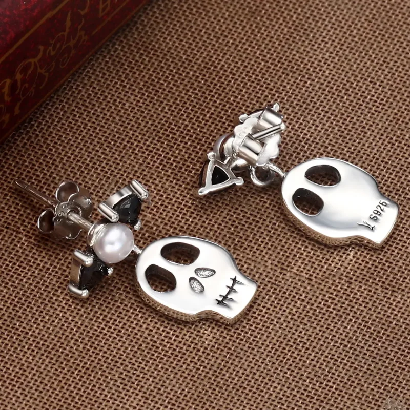 (image for) PANDORA Style Personality Skull Drop Earrings - VSE084 - View 5