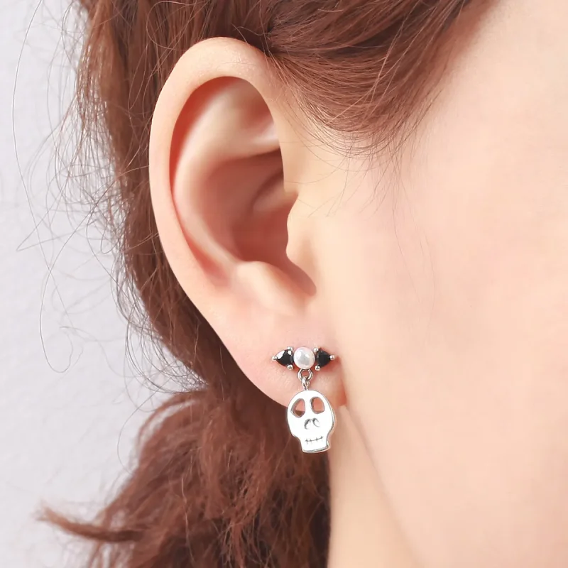 (image for) PANDORA Style Personality Skull Drop Earrings - VSE084 - View 6