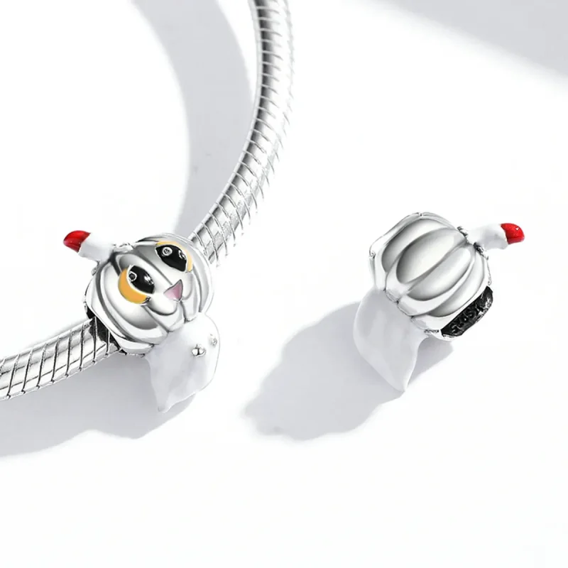 (image for) PANDORA Style Pumpkin Ghost Charm - SCC1981 - View 3