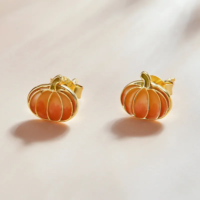 (image for) PANDORA Style Pumpkin Stud Earrings - SCE1246 - View 2
