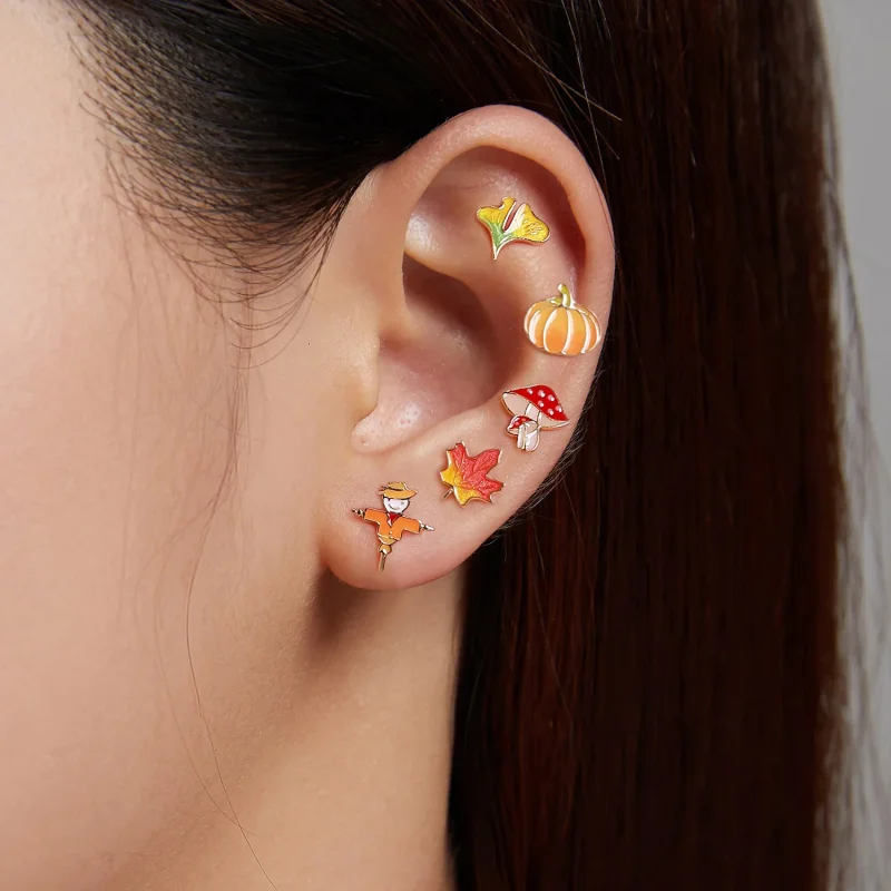 (image for) PANDORA Style Pumpkin Stud Earrings - SCE1246 - View 5