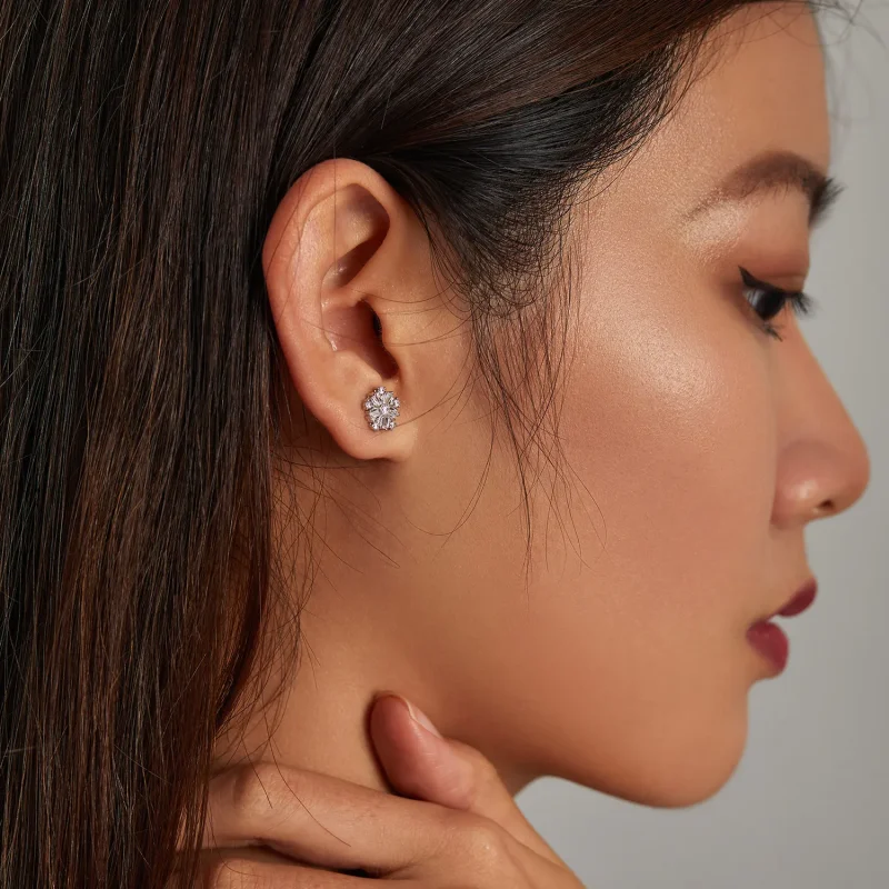 (image for) PANDORA Style Shining Snowflakes Stud Earrings - SCE1289 - View 7