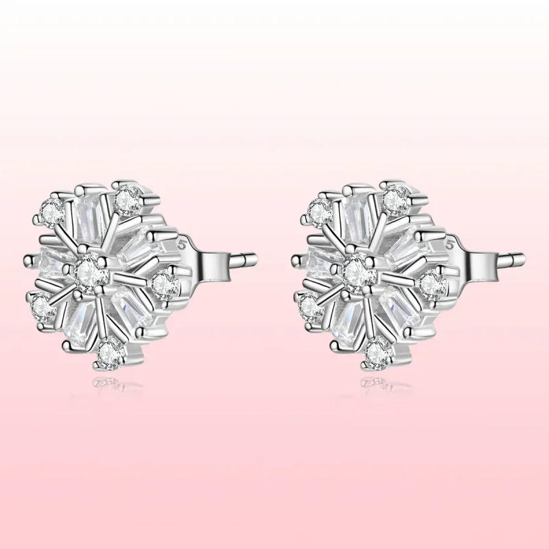 (image for) PANDORA Style Shining Snowflakes Stud Earrings - SCE1289 - View 8