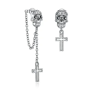 (image for) PANDORA Style Skull Cross Drop Earrings - BSE419