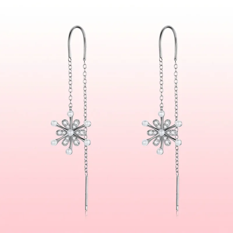 (image for) PANDORA Style Snowflakes Drop Earrings - SCE1305 - View 7