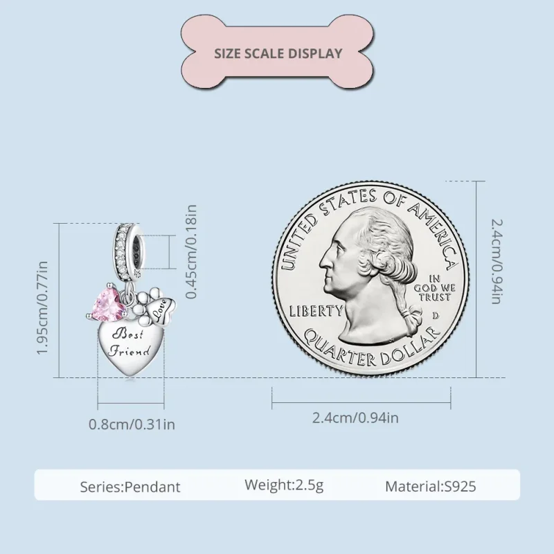 (image for) Forever Friends Charm in Pandora Style - SCC2436 - View 6