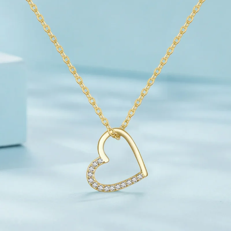 (image for) Pandora Style 14K Heart Necklace - SCN347-B - View 2