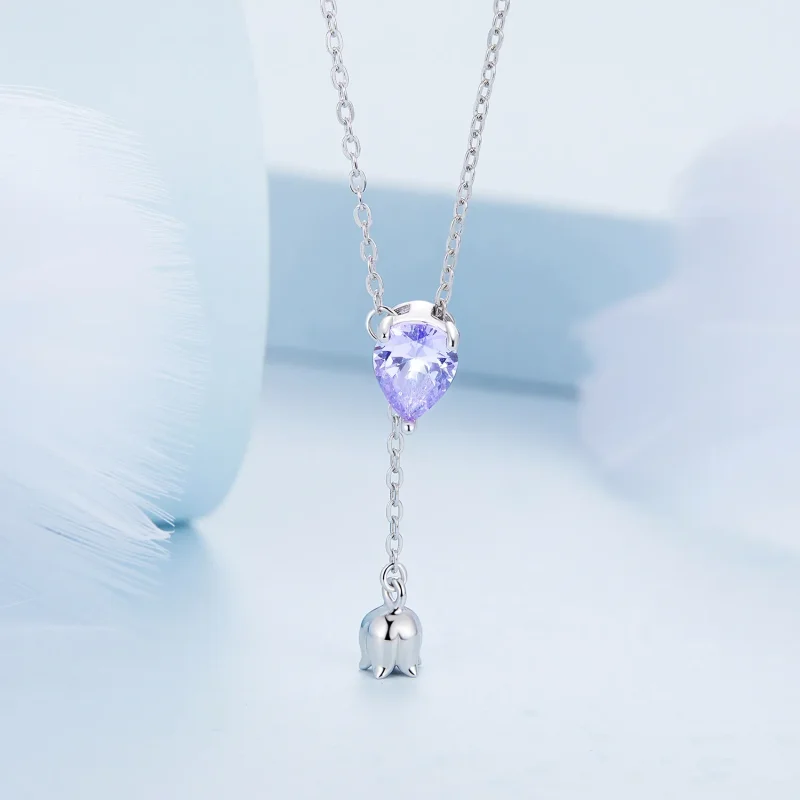 (image for) Pandora Style Amethyst Necklace - BSN271 - View 3