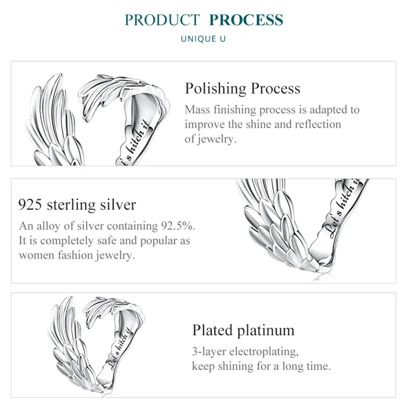 (image for) Pandora Style Angel Ring - BSR322 - View 2