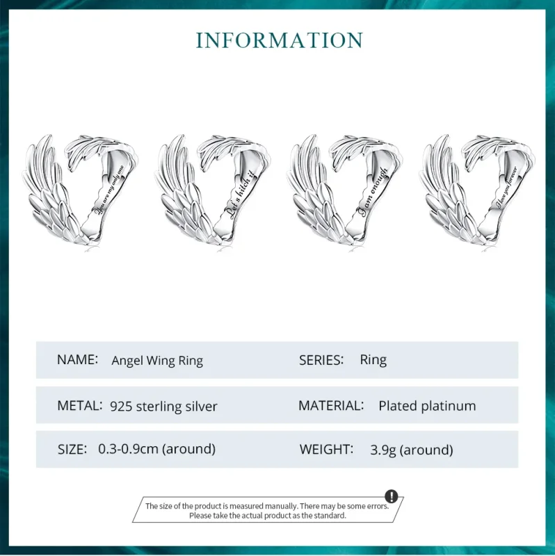 (image for) Pandora Style Angel Ring - BSR322 - View 3