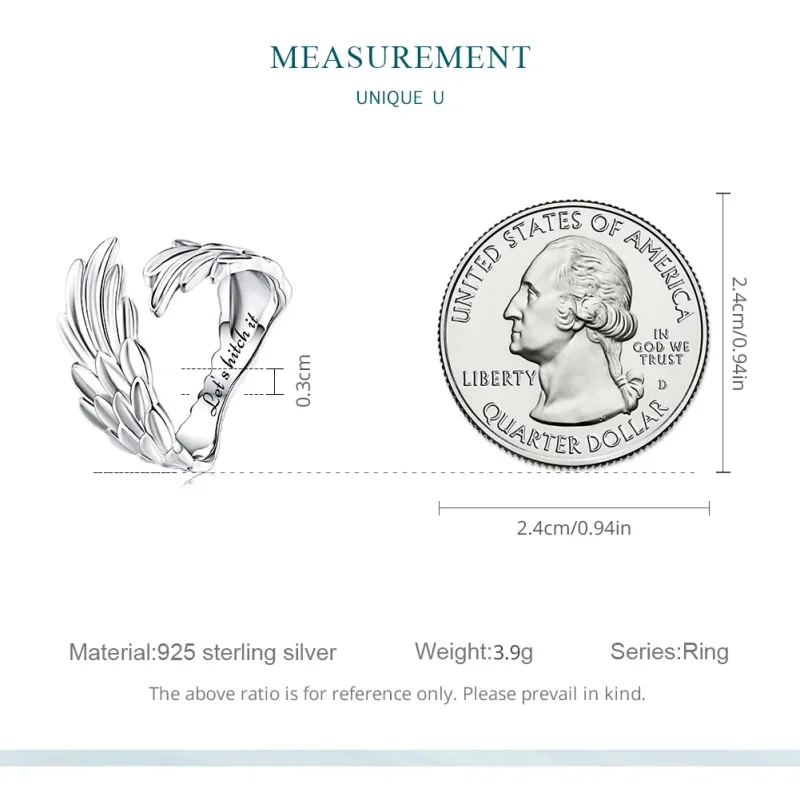 (image for) Pandora Style Angel Ring - BSR322 - View 4