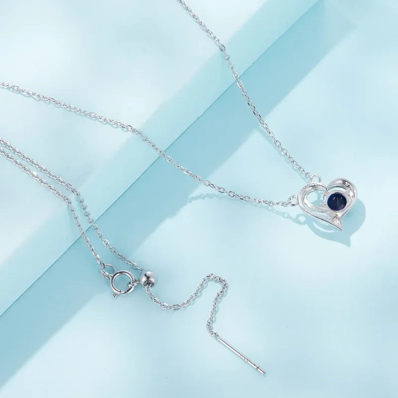 (image for) Pandora Style Asymmetrical Heart Necklace - SCN487 - View 4