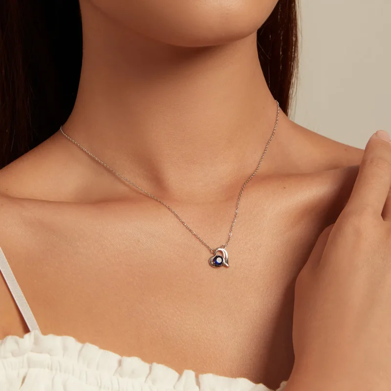 (image for) Pandora Style Asymmetrical Heart Necklace - SCN487 - View 7