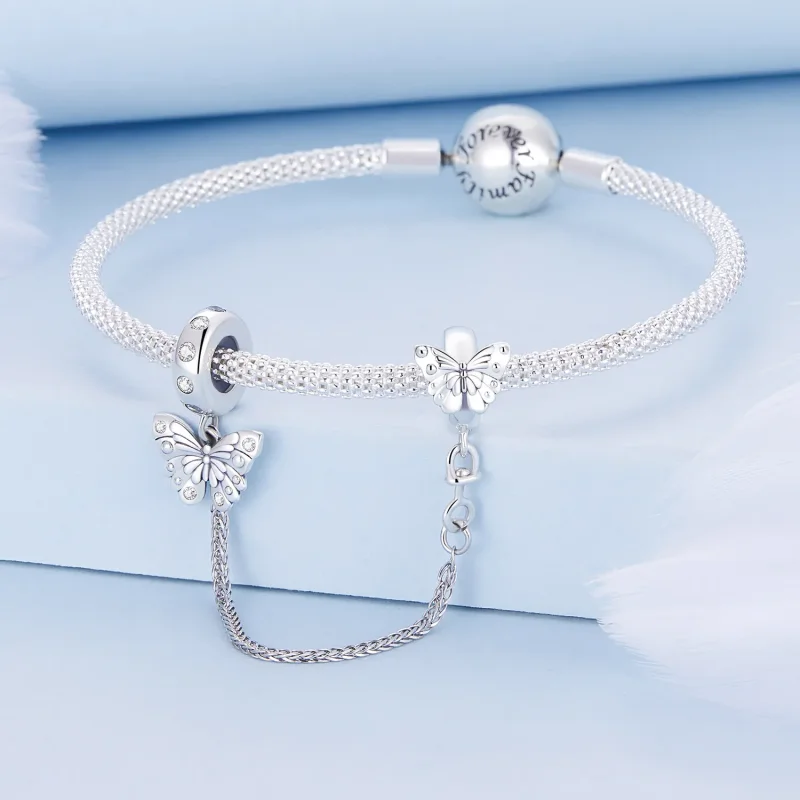(image for) Pandora Style Butterfly Safety Chain - BSC801 - View 2