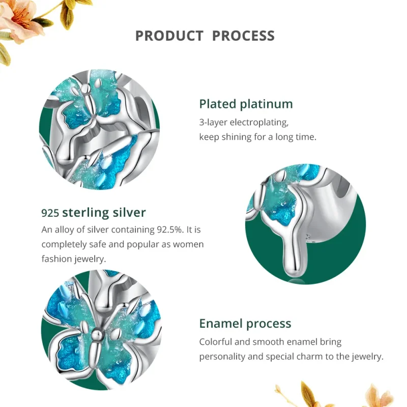 (image for) Pandora Style Butterfly Spacer Charm - BSC789 - View 5