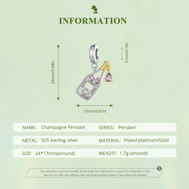 (image for) Pandora Style Champagne Charm - BSC863 - View 6