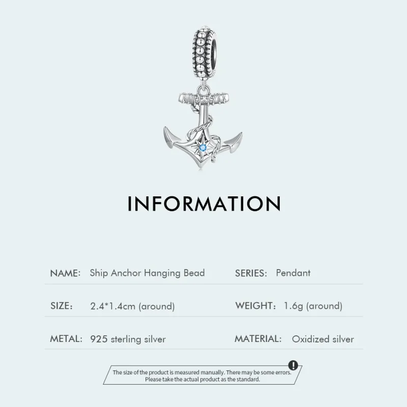 (image for) Pandora Style Charm Anchor - SCC2401 - View 4