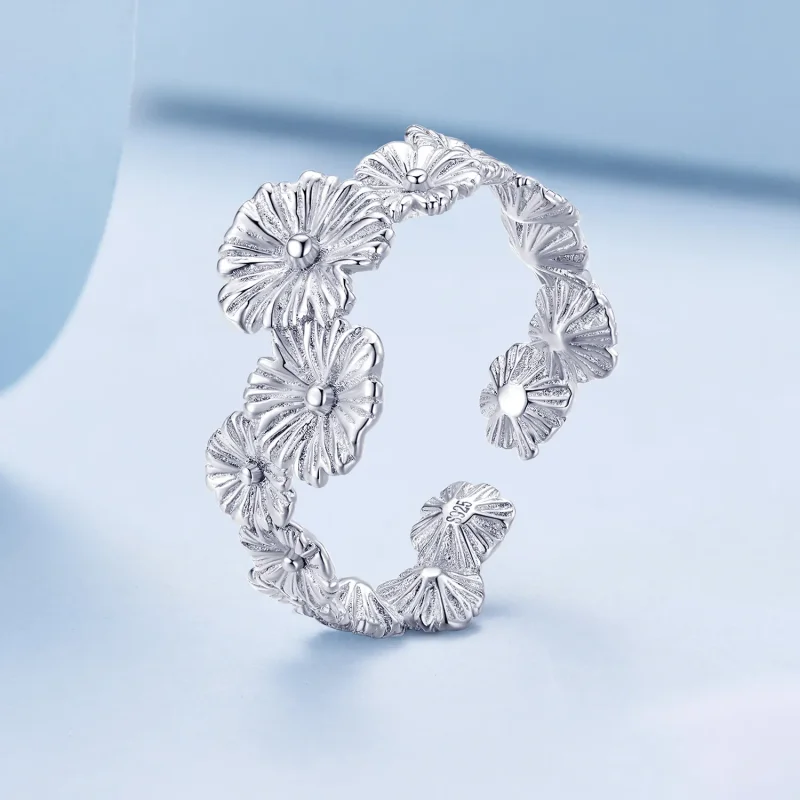 (image for) Pandora Style Classic Daisy Flower Band Ring - BSR382 - View 2