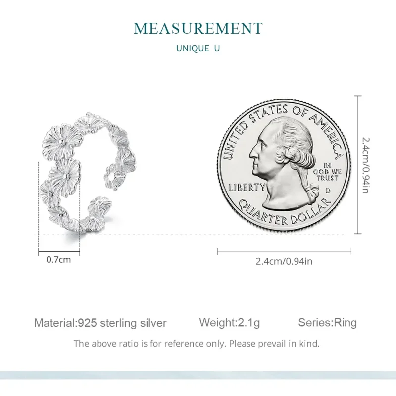 (image for) Pandora Style Classic Daisy Flower Band Ring - BSR382 - View 7