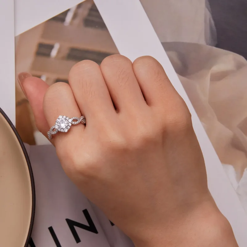 (image for) Pandora Style Classic Elegance Ring with Clear Cubic Zirconia - BSR352 - View 7